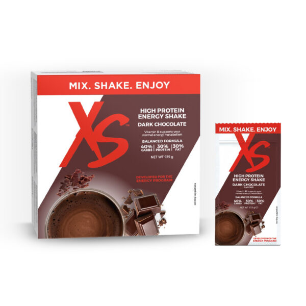 High Protein Energy Shake XS – Tumeda šokolaadi maitseline